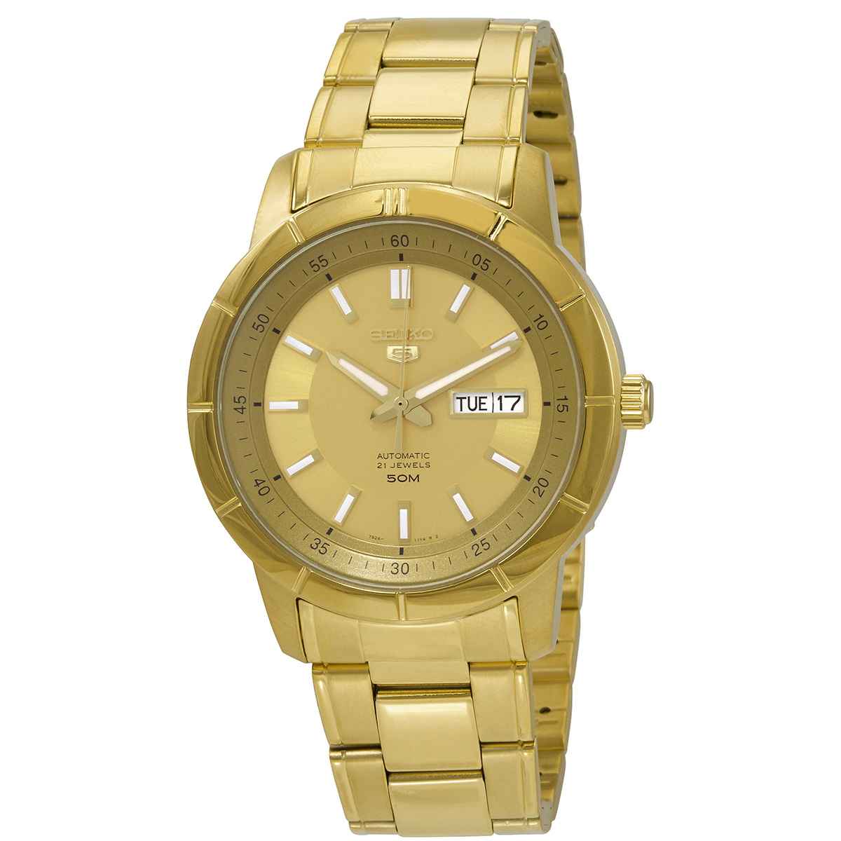 Open Box - Seiko 5 Automatic Gold Dial Men's Watch SNKN62