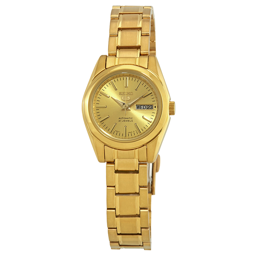 Open Box - Seiko Series 5 Automatic Gold Dial Ladies Watch SYMK20