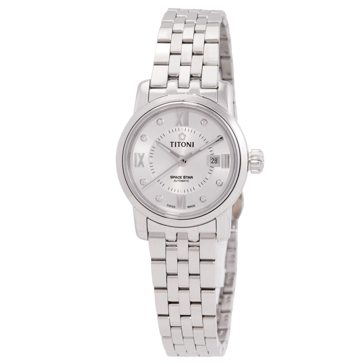 Open Box - Titoni Space Star Automatic Silver Dial Ladies Watch 23538 S-099