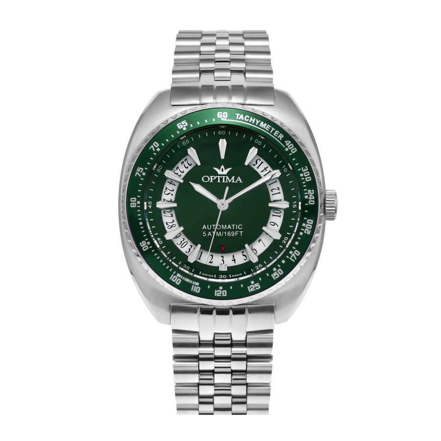 Optima 488 Collection Tachymeter Green Dial Men's Watch OSA488-SS-12