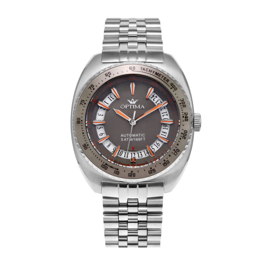 Optima 488 Collection Tachymeter Grey Dial Men's Watch OSA488-SS-2