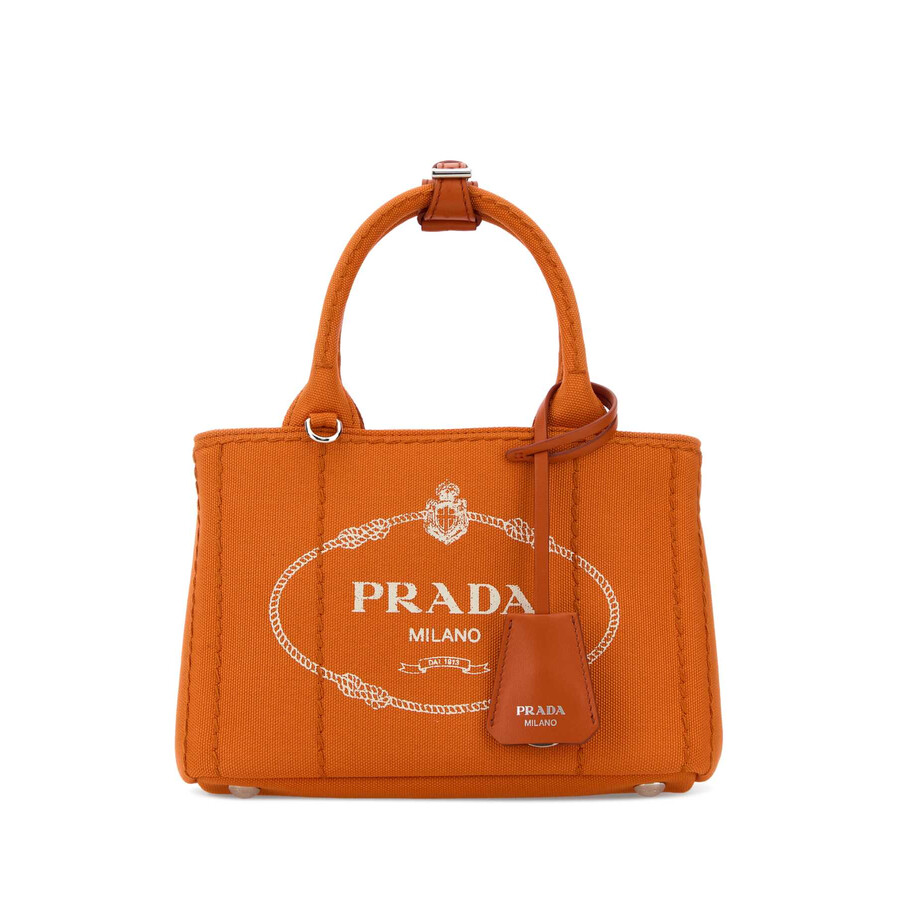 Prada Orange Canvas Mini Prada Jardiniere Re Handbag