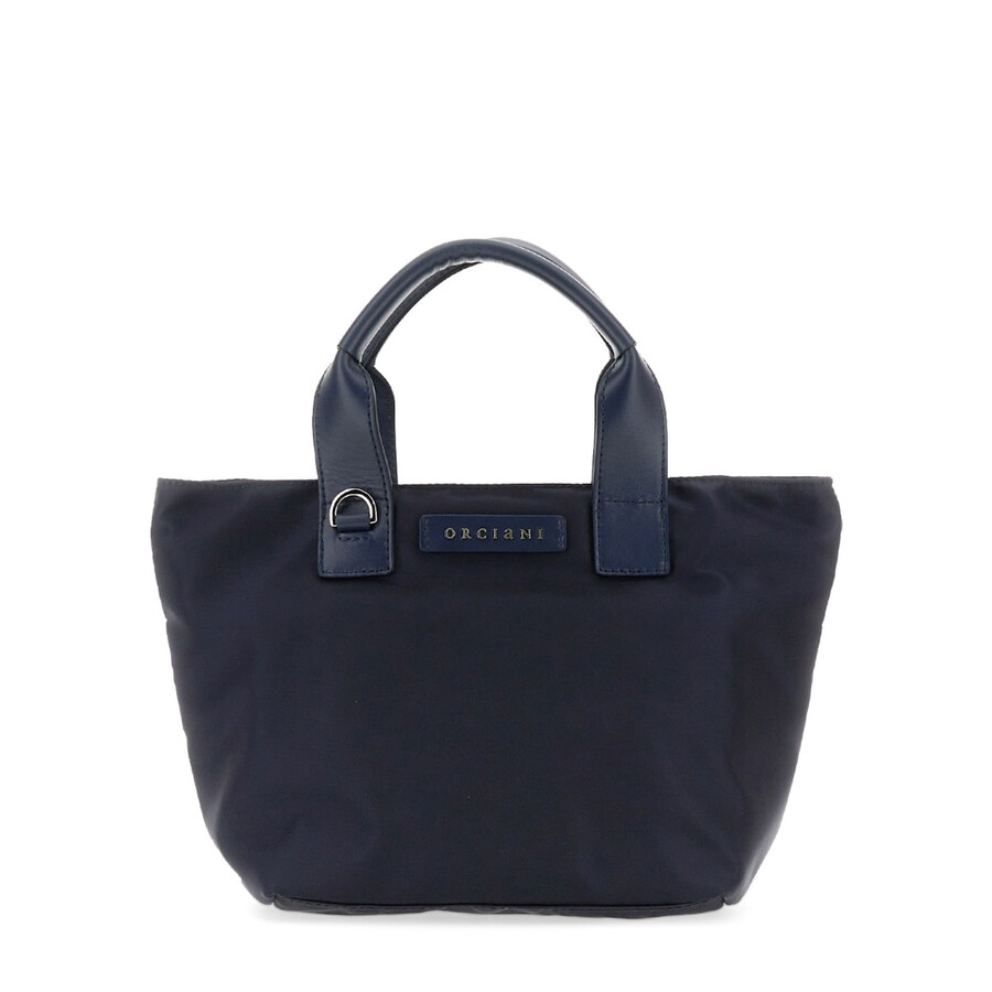 Orciani Logo-patch Shoulder Bag In Blue