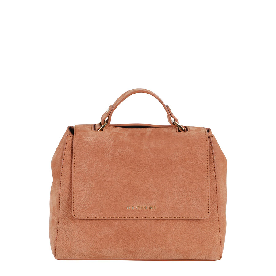 Orciani Siena Earth Leather Shoulder Bag In Brown