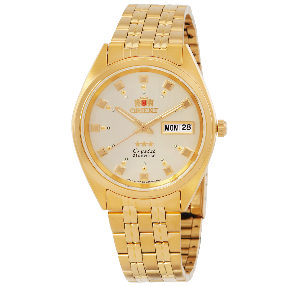 Orient 3 Star Automatic Gold Dial Watch FAB00001C9 4942715000141