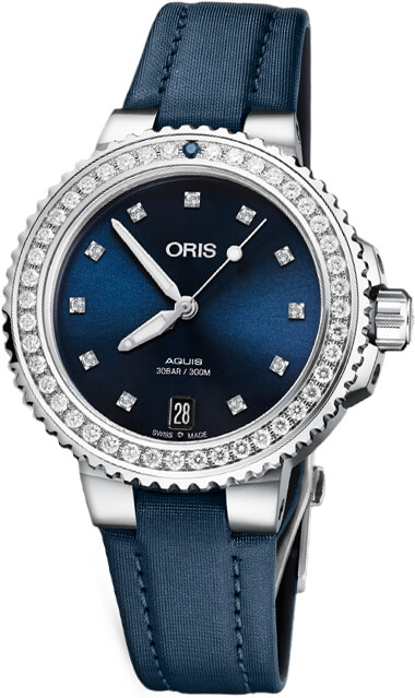 Oris Aquis Automatic Diamond Blue Dial Watch 01 733 7731 4995-07 5 18 46FC