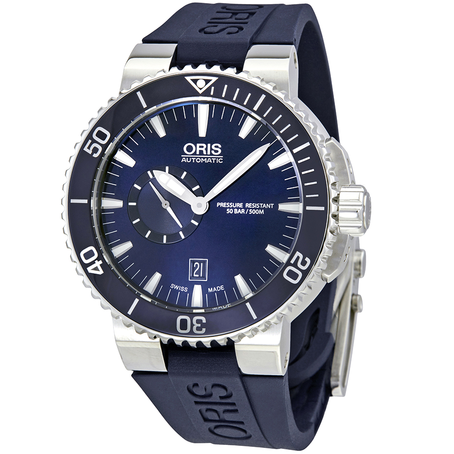 Oris Aquis Blue Dial Automatic Stainless Steel Men's Watch 743-7673-4135BLRS