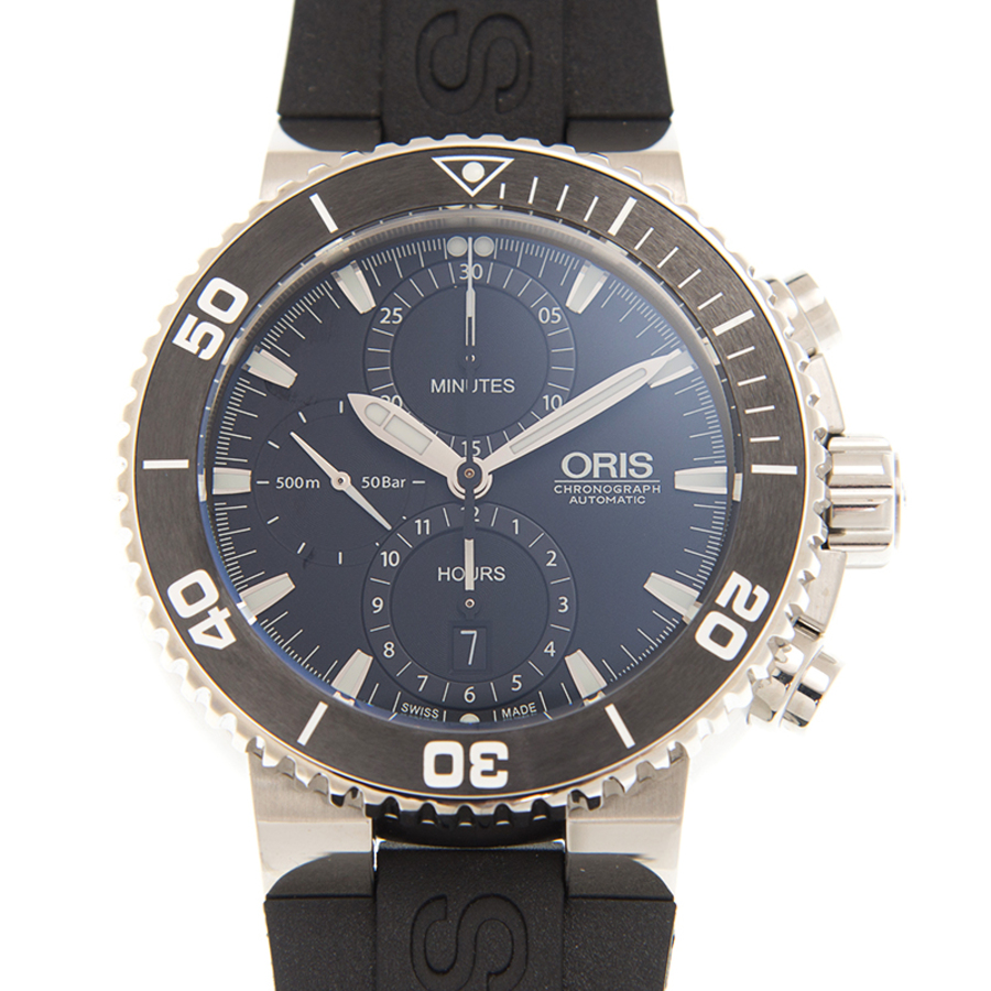 Oris Aquis Chronograph Automatic Black Dial Unisex Watch 774 7655 4154 4 26 34EB