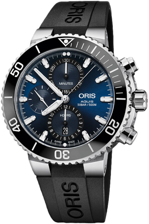 Oris Aquis Chronograph Automatic Blue Dial Men's Watch 01 774 7743 4155-07 4 24 64EB
