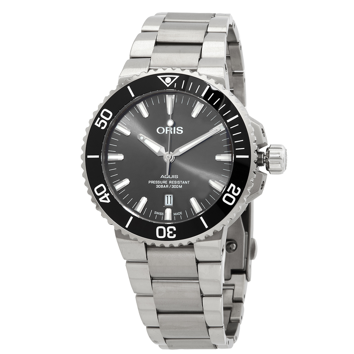 Oris Aquis Date Automatic Dark Grey Dial Men's Watch 01 733 7730 7153-07 8 24 15PEB