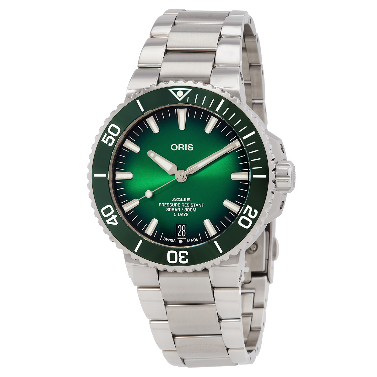 Oris Aquis Date Automatic Green Dial Men's Watch 40077634157-0782409PEB