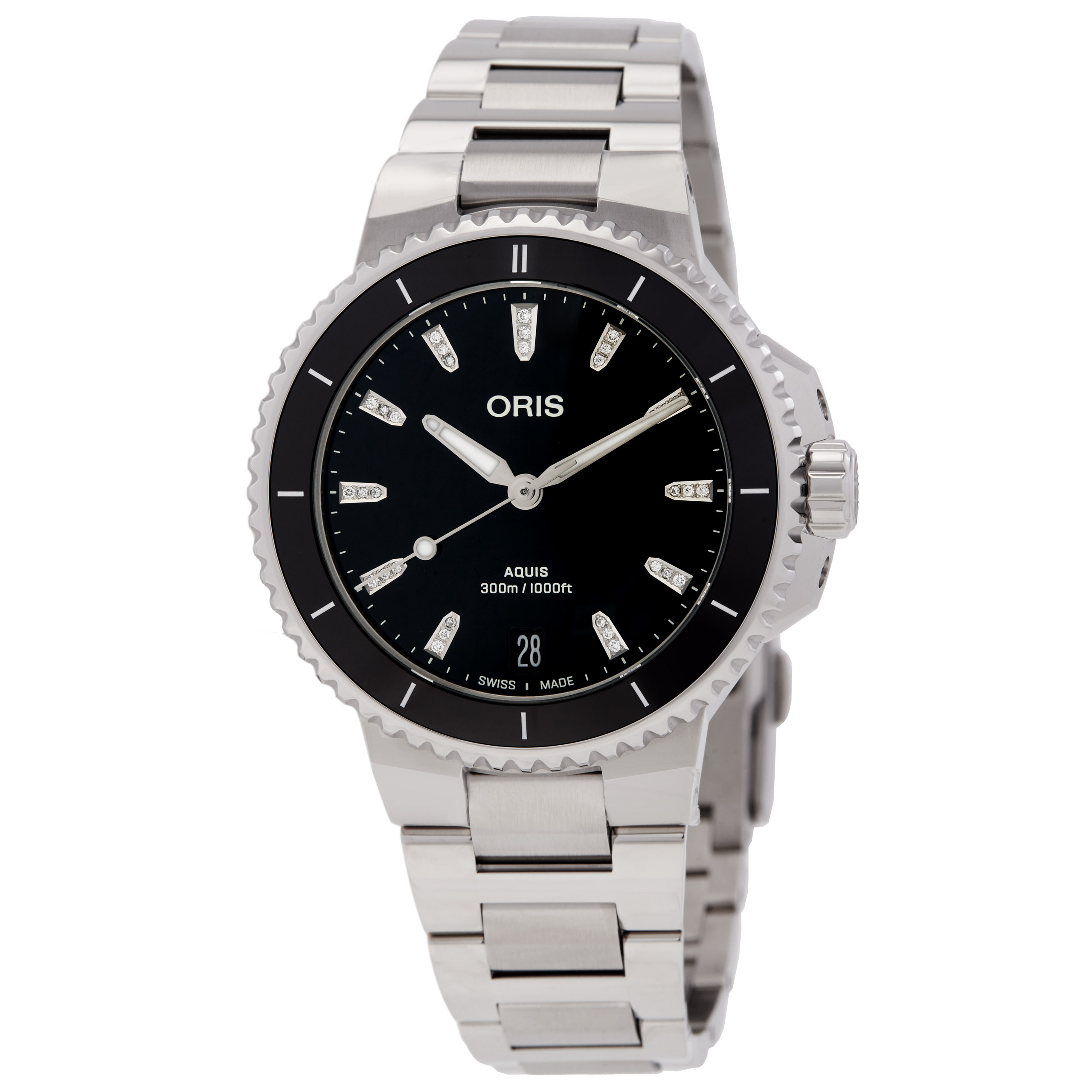 Oris Aquis Date Diamonds Automatic Black Dial Watch 01 733 7792 4194-07 8 19 05P