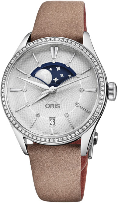 Oris Artelier Automatic Diamond Silver Dial Watch 01 763 7723 4951-07 5 18 33FC