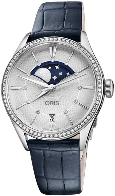 Oris Artelier Automatic Diamond Silver Dial Watch 01 763 7723 4951-07 5 18 66FC