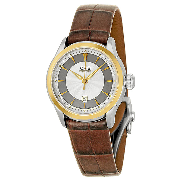 Oris Artelier Automatic Silver and Grey Dial Ladies Watch 561-7604-4351LS