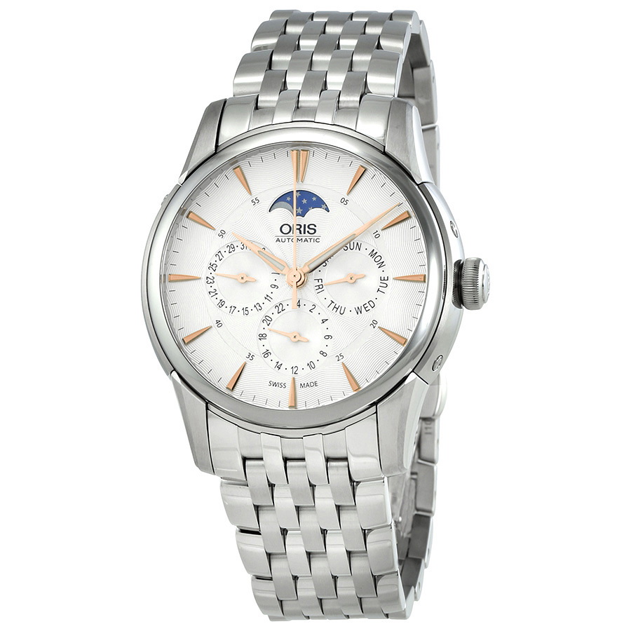 Oris Artelier Automatic Multi-Function Silver Dial Men's Watch 582-7689-4021MB