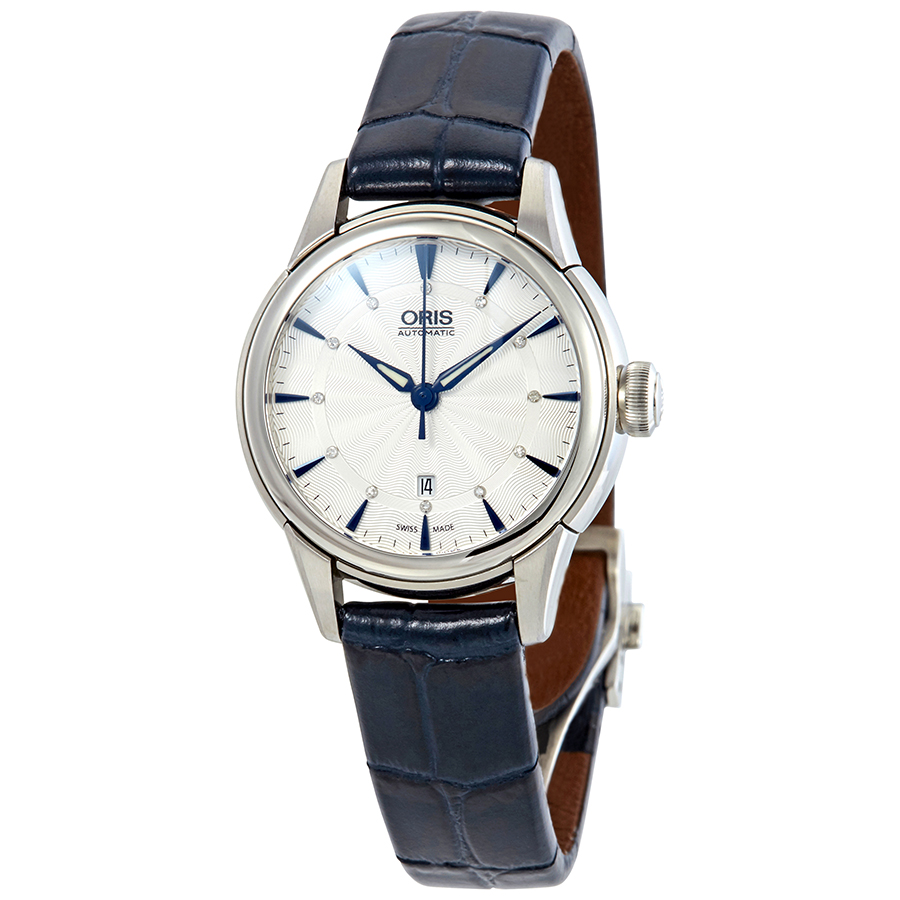 Oris Artelier Automatic Silver Diamond Dial Ladies Watch 561-7687-4031LS