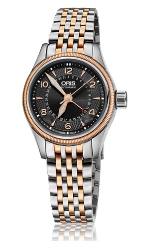 Oris Big Crown Poiner Date Black Dial Two-Tone Stainless Steel Ladies Watch 01 594 7680 4364-07 8 14 32