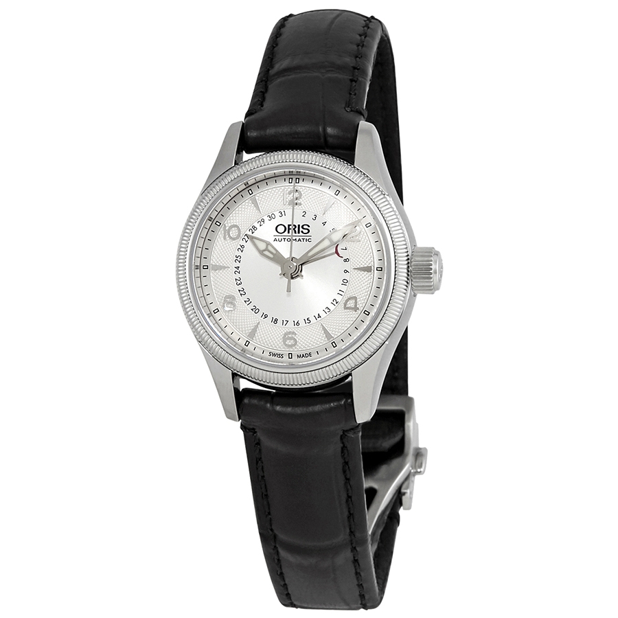 Oris Big Crown Pointer Date Automatic Silver Dial Black Leather Ladies Watch 01 594 7680 4061-07 5 14 76FC