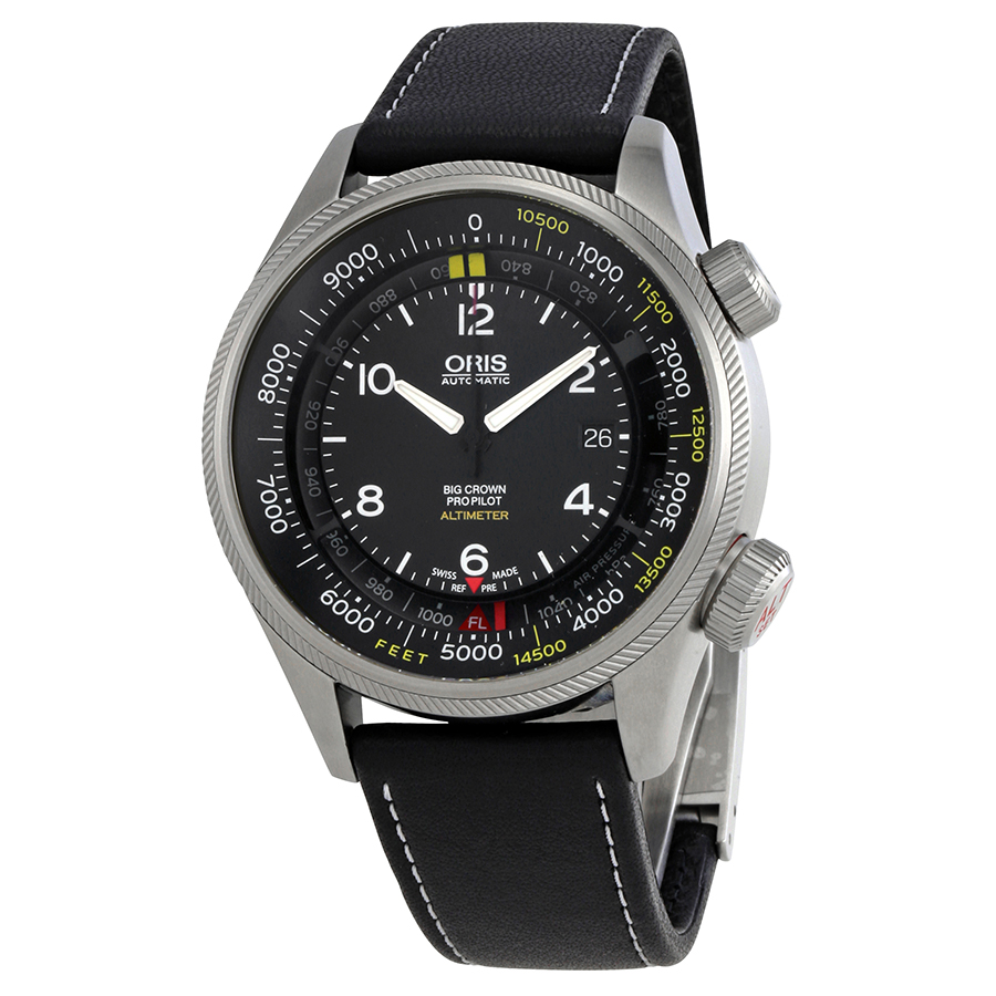 Oris Big Crown ProPilot Black Dial Leather Automatic Men's Watch 733-7705-4134LS