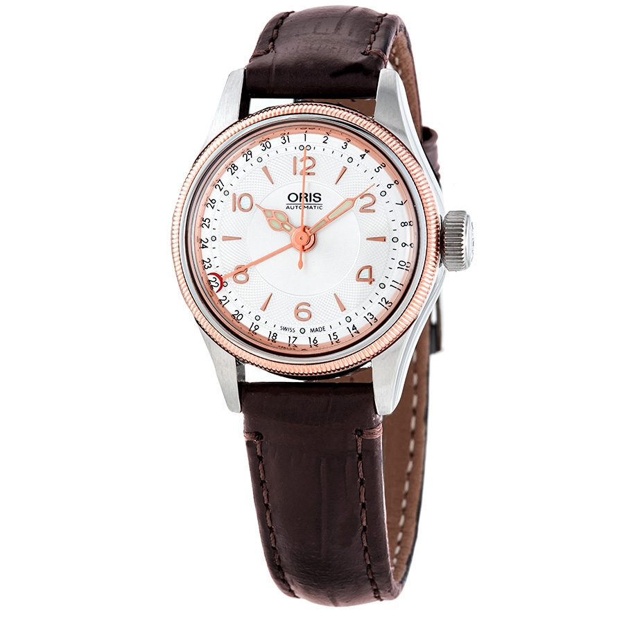 Oris Big Crown Silver Dial Brown Leather Automatic Ladies Watch 594-7695-4361LS