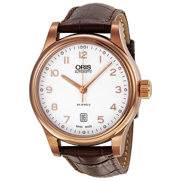 Oris Classic White Dial Rose Gold PVD Men's Watch 733-7594-4891LS