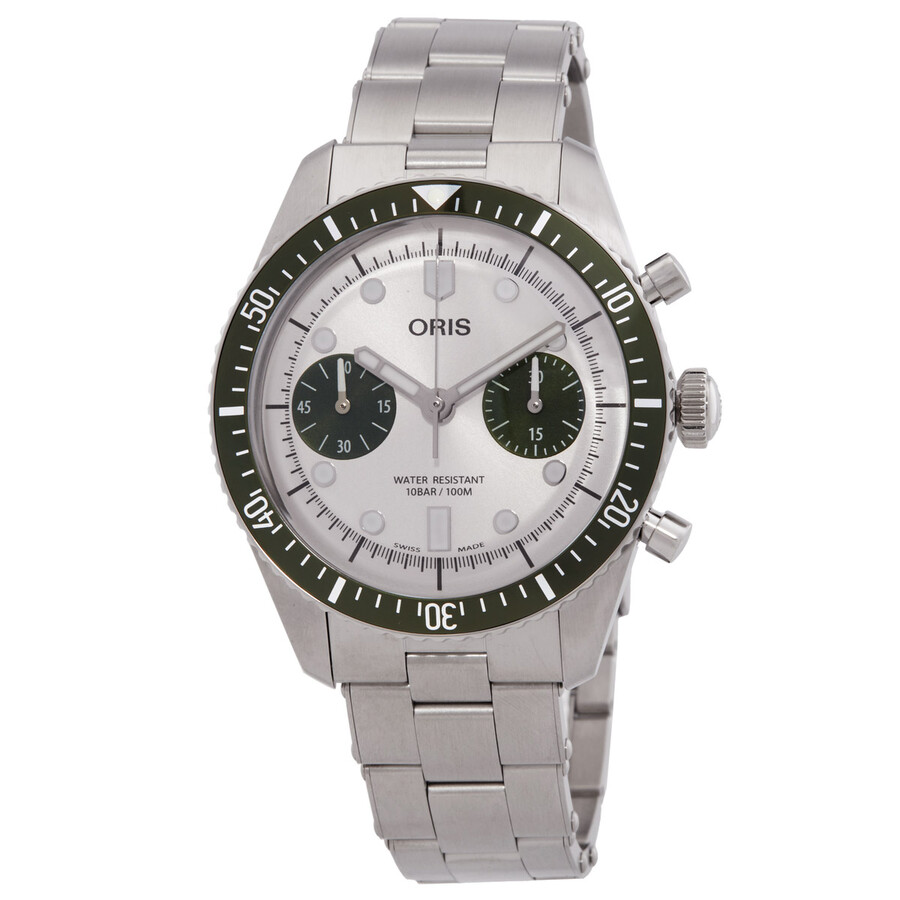 【オブレイ】純銀クオーツ Oris Divers Sixty-Five Chronograph Automatic Silver Dial Men's