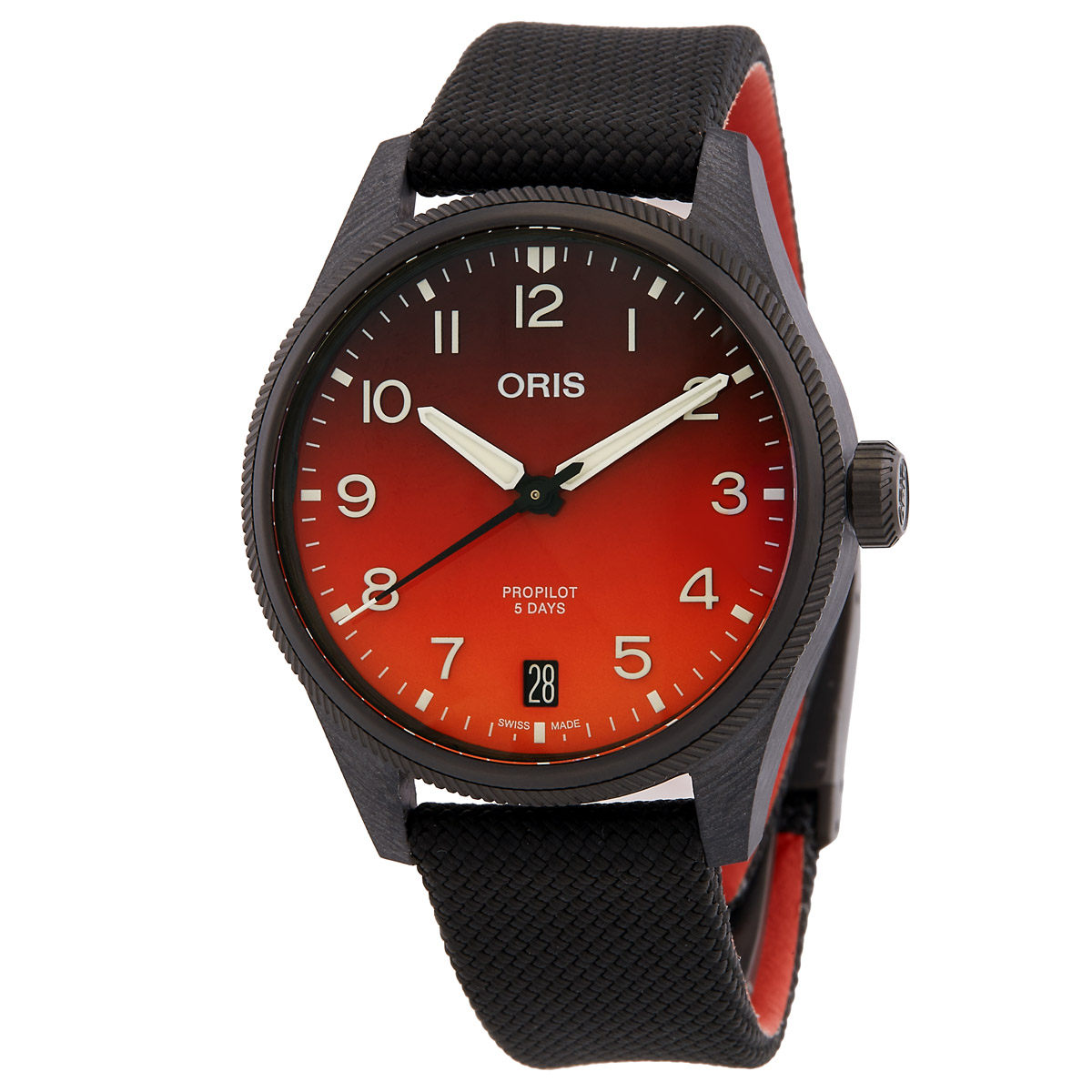Oris Propilot Automatic Orange Dial Men's Watch 01 400 7784 8786-SET