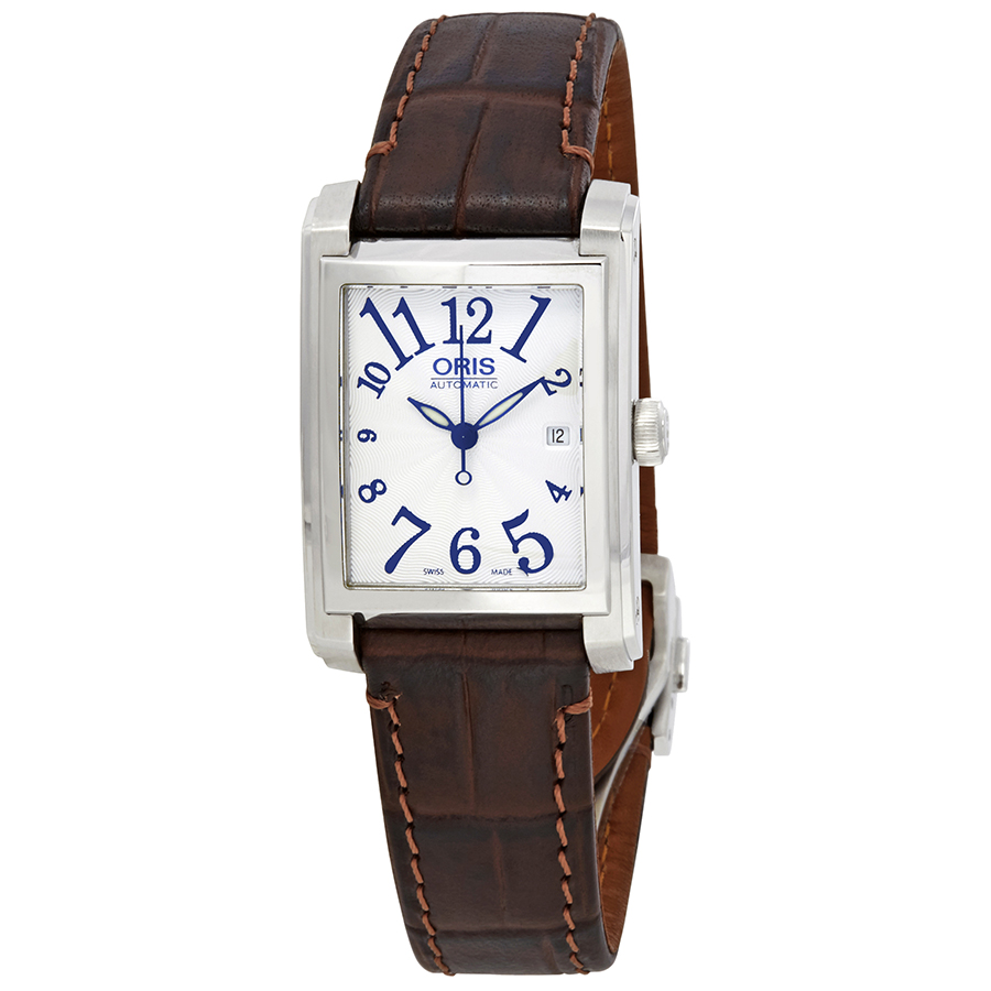 Oris Rectangular Date Automatic Silver Dial Ladies Watch 01 561 7656 4061LS