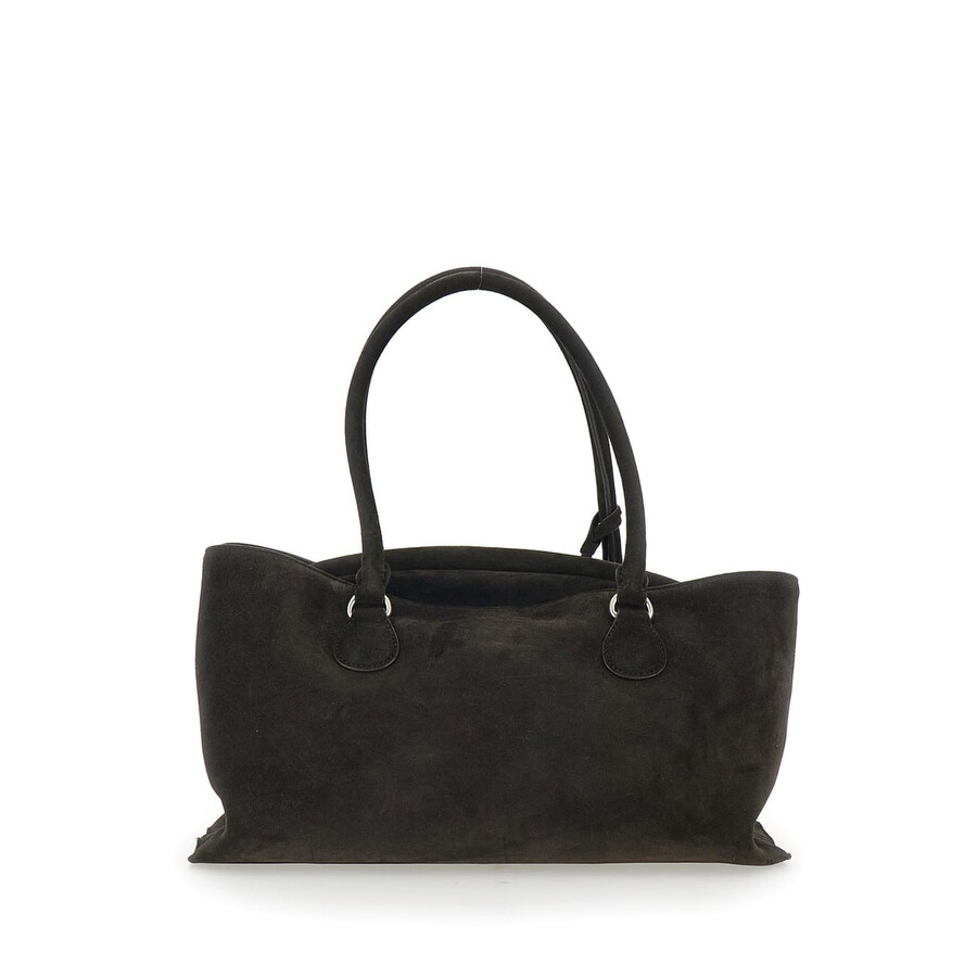 Osoi Shell Brot Brown Shopper With Two Handles And Key Pendant In Suede In Brown