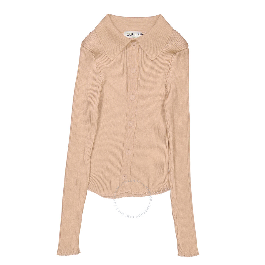 Our Legacy Ladies Silver Gold Mix Mazzy Polo Shirt In Silver Tone/gold Tone