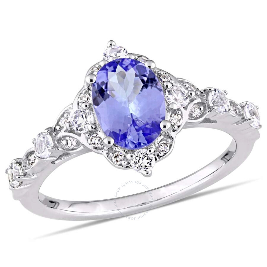 Shop Amour Oval Tanzanite In Gold / White