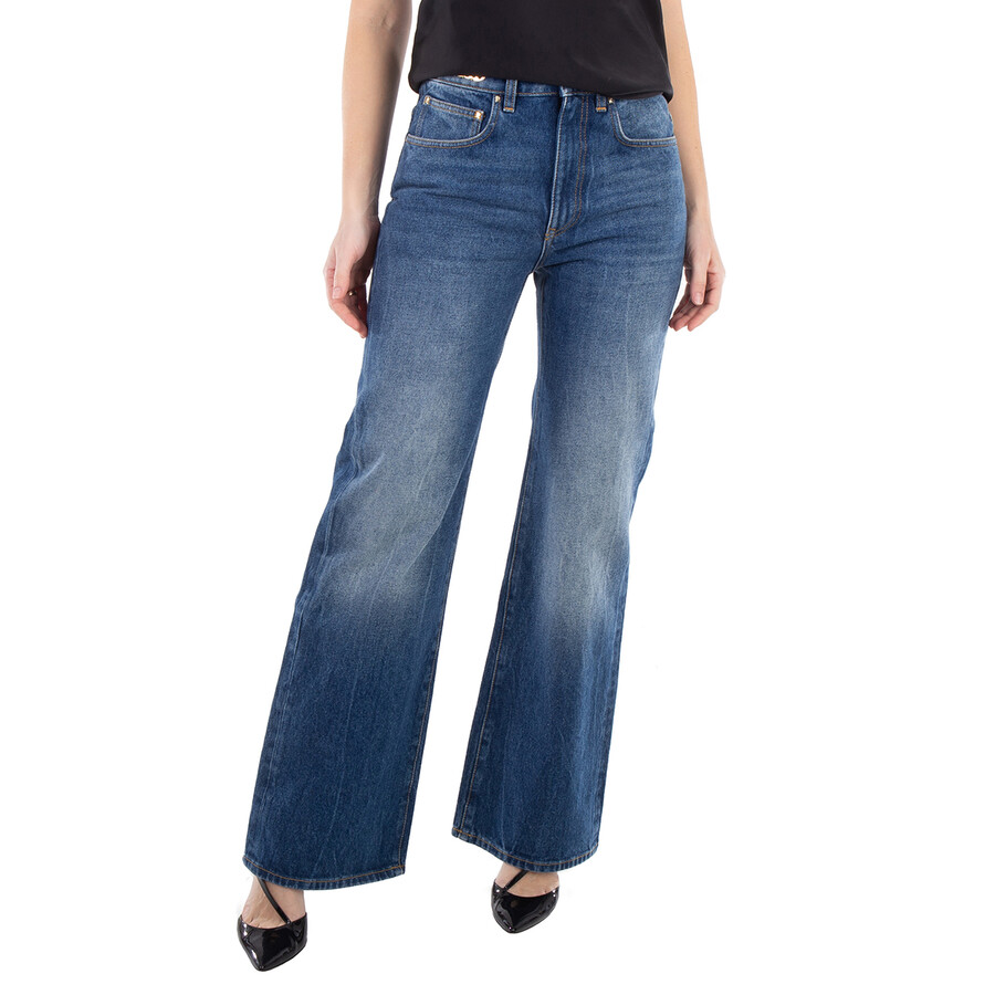 Paco Rabanne Embellished Dark Denim Stone Jeans