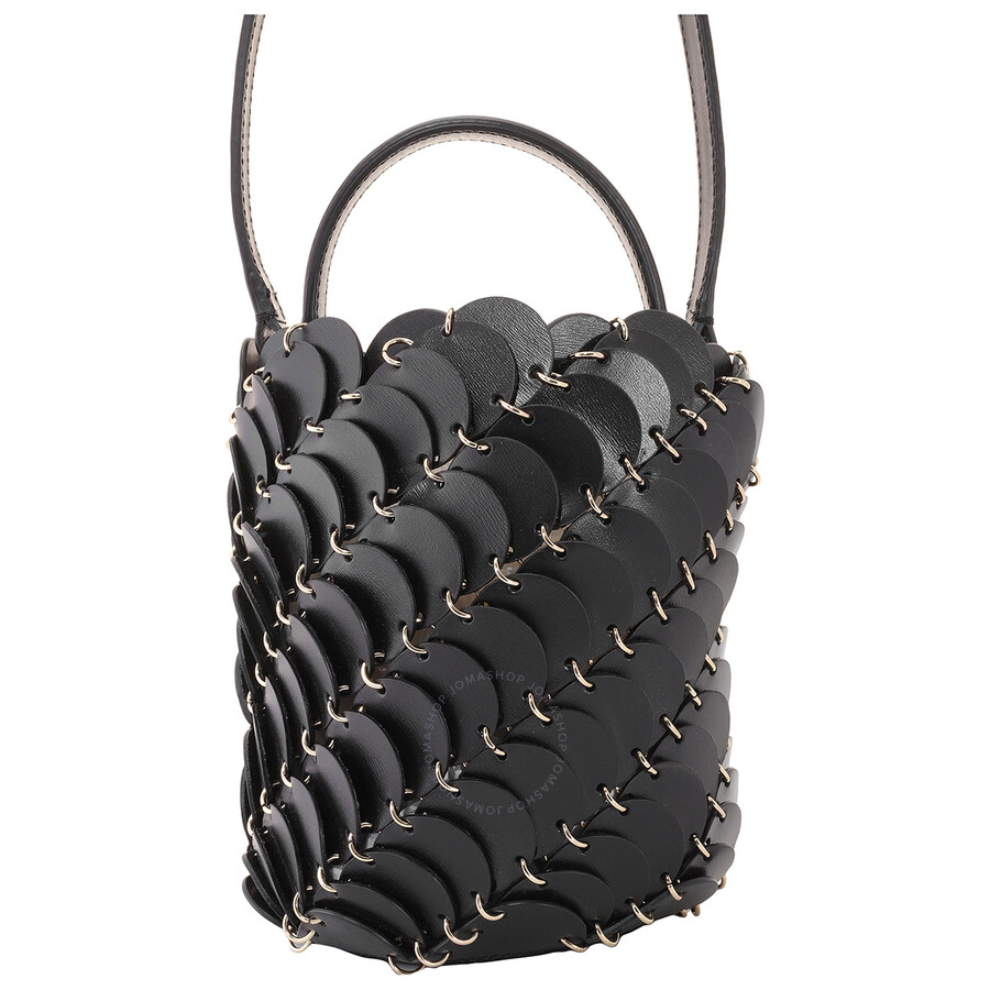 RABANNE PACO RABANNE LEATHER BUCKET MINI BAG