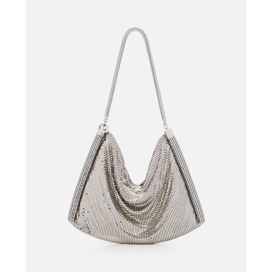 Rabanne Paco  Pixel Tube Aluminum Shoulder Bag In Silver