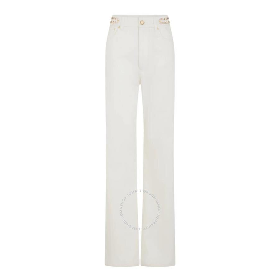 Rabanne '1969' Flared Leg Jeans In Blue/white