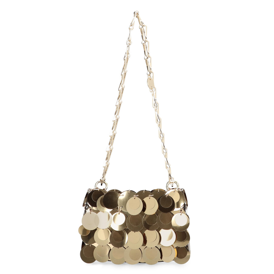 Rabanne Golden Shoulder Bag With Shimmering Metal Discs