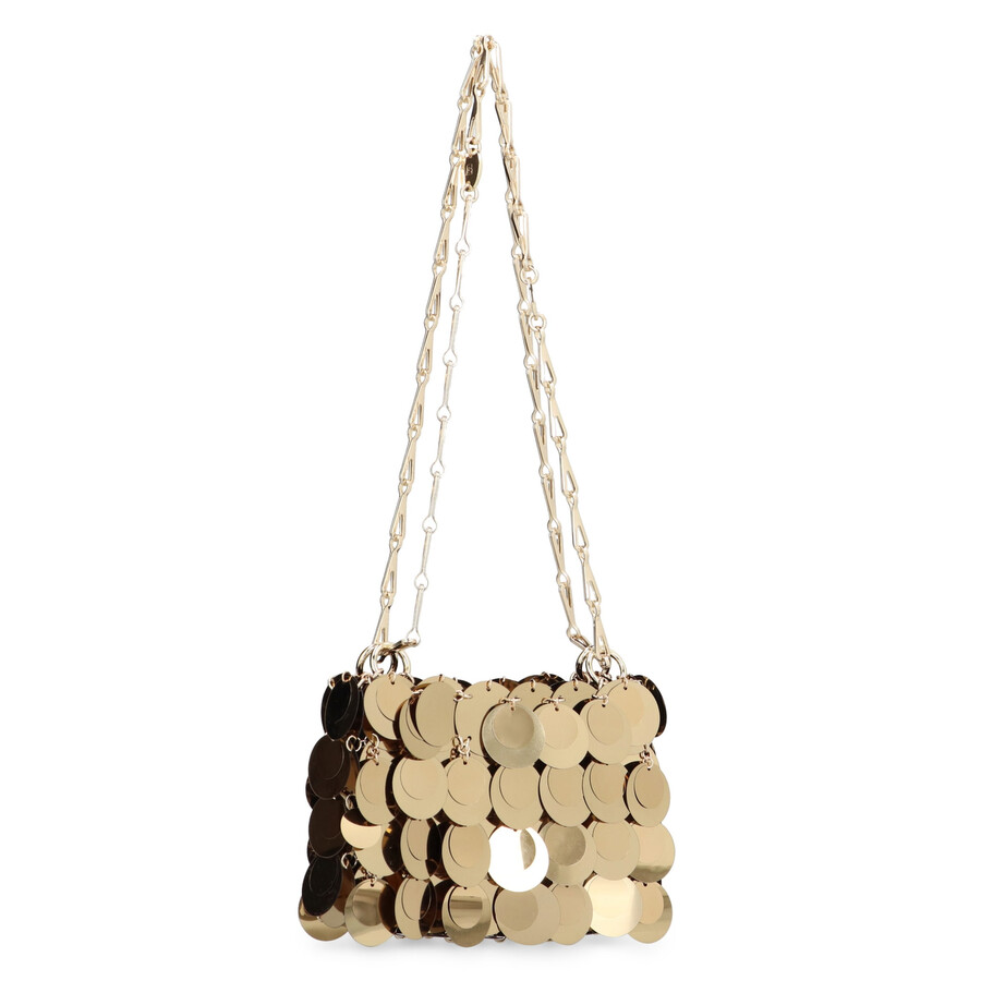Rabanne Golden Shoulder Bag With Shimmering Metal Discs