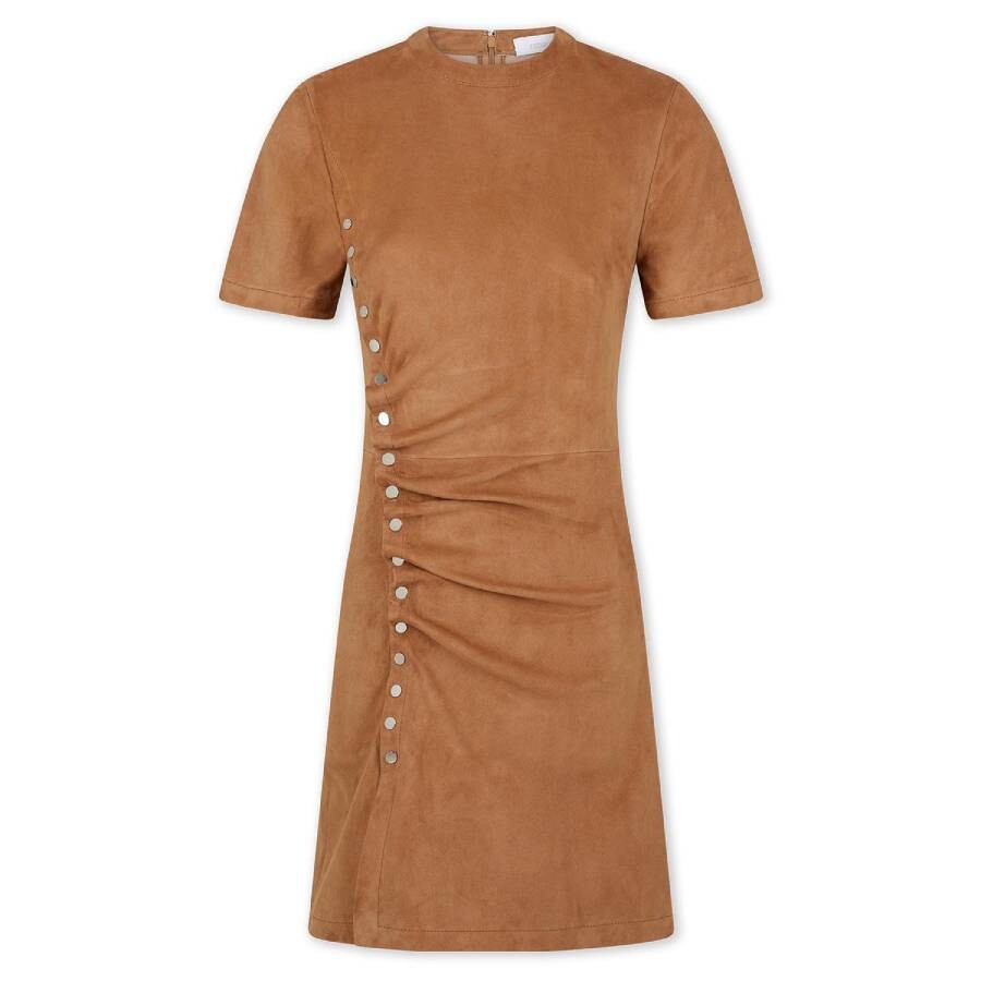 Paco Rabanne Suede Draped Short Dress