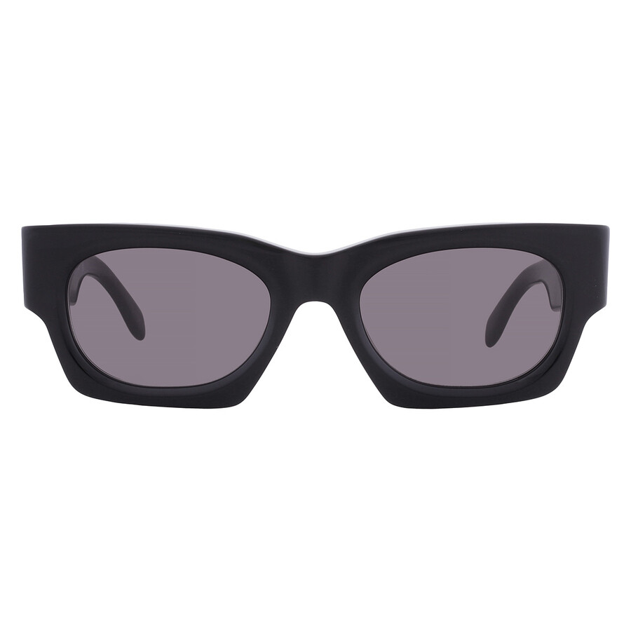 Palm Angels Melrose Dark Grey Rectangular Unisex Sunglasses Peri108 1007 51 In Black