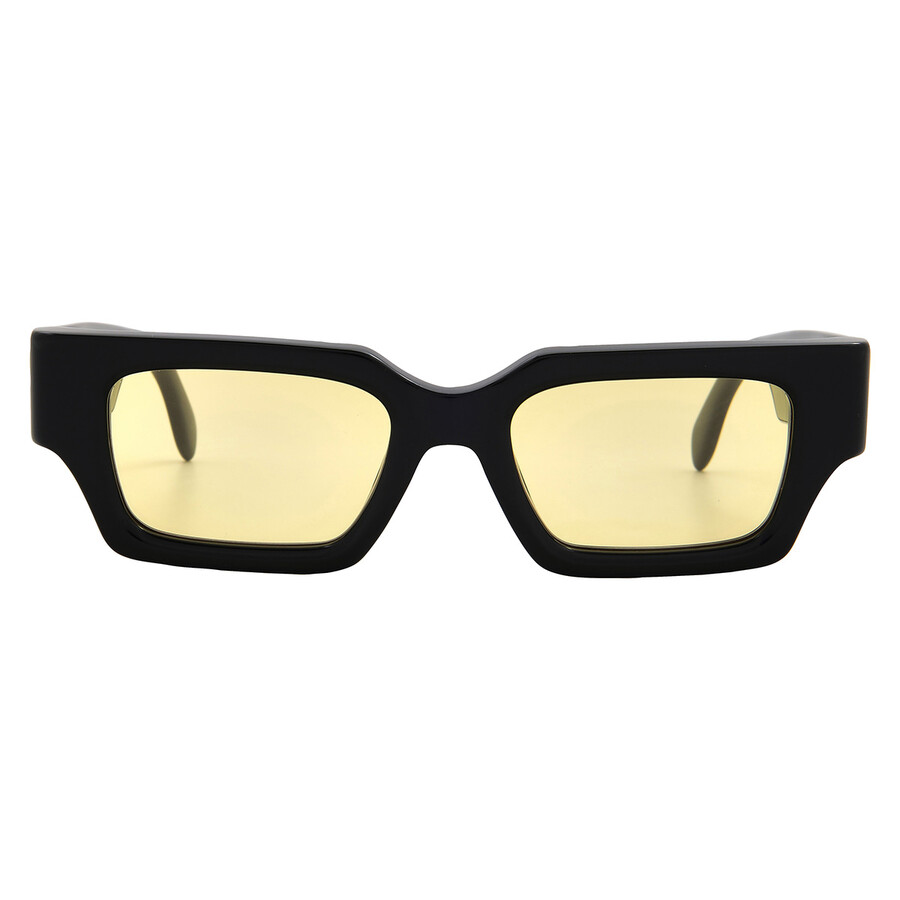 Palm Angels Hyde Yellow Rectangular Unisex Sunglasses Peri086 1018 50 In Black
