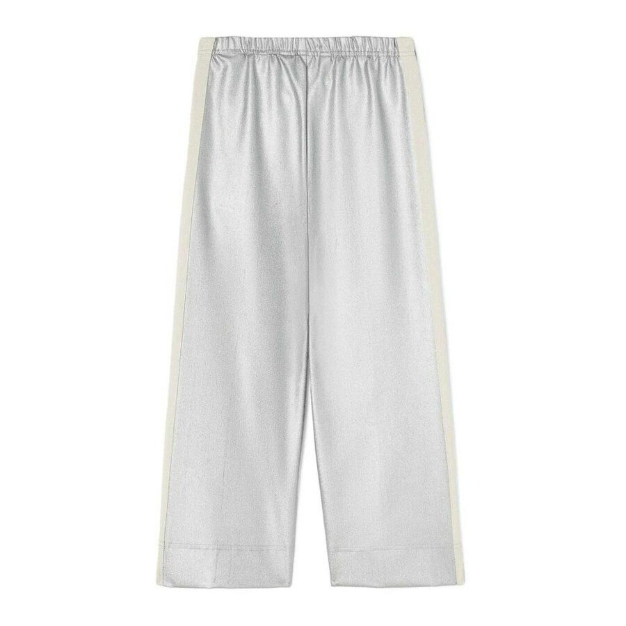 Palm Angels Kids Shiny Track Wide Leg Pants In Gray