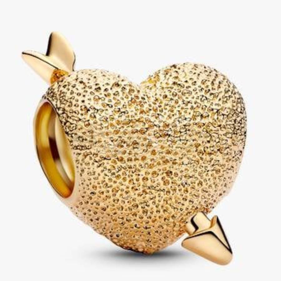 Pandora 14k Gold-plated Cupid Heart Charm In ["gold Tone"]