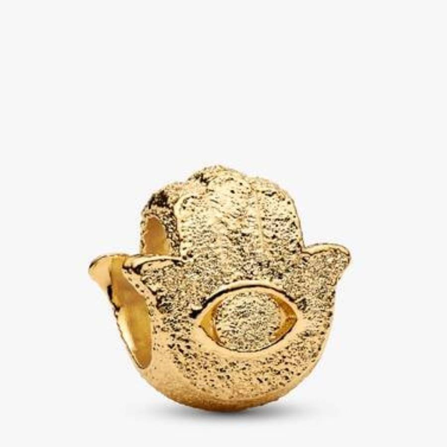 Pandora 14k Gold-plated Textured Hamsa Hand Mini Charm In ["gold Tone"]