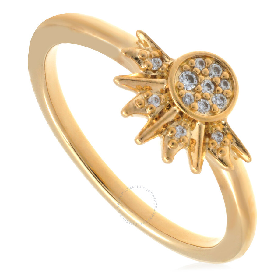 Pandora Celestial 14k Gold-plated Sparkling Sun Ring In Gold Tone