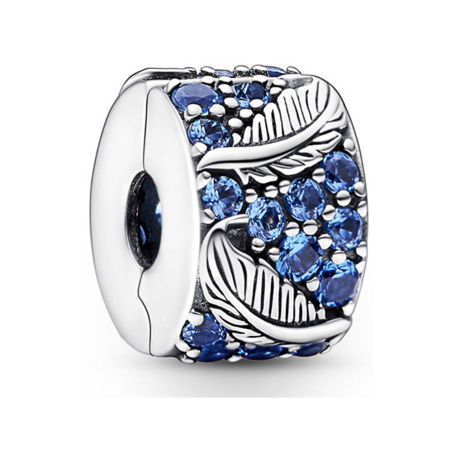 Pandora Curved Feather & Pave Clip Charm 792552C01 5700303031132