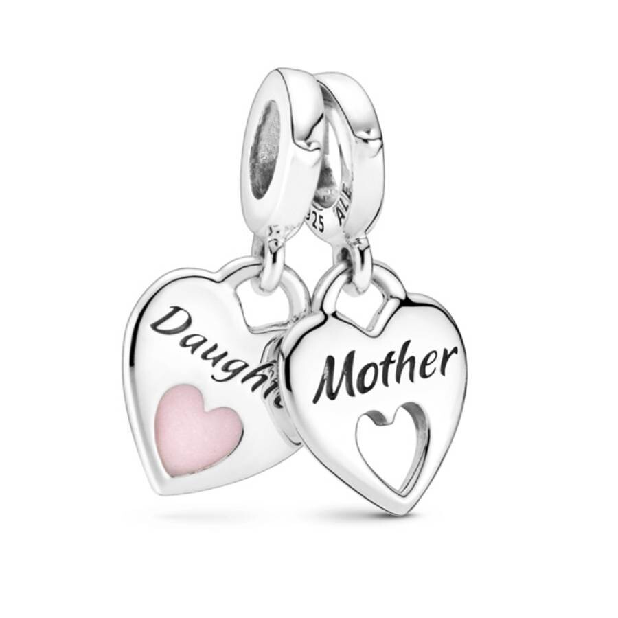 Pandora Double Heart Split Dangle Charm