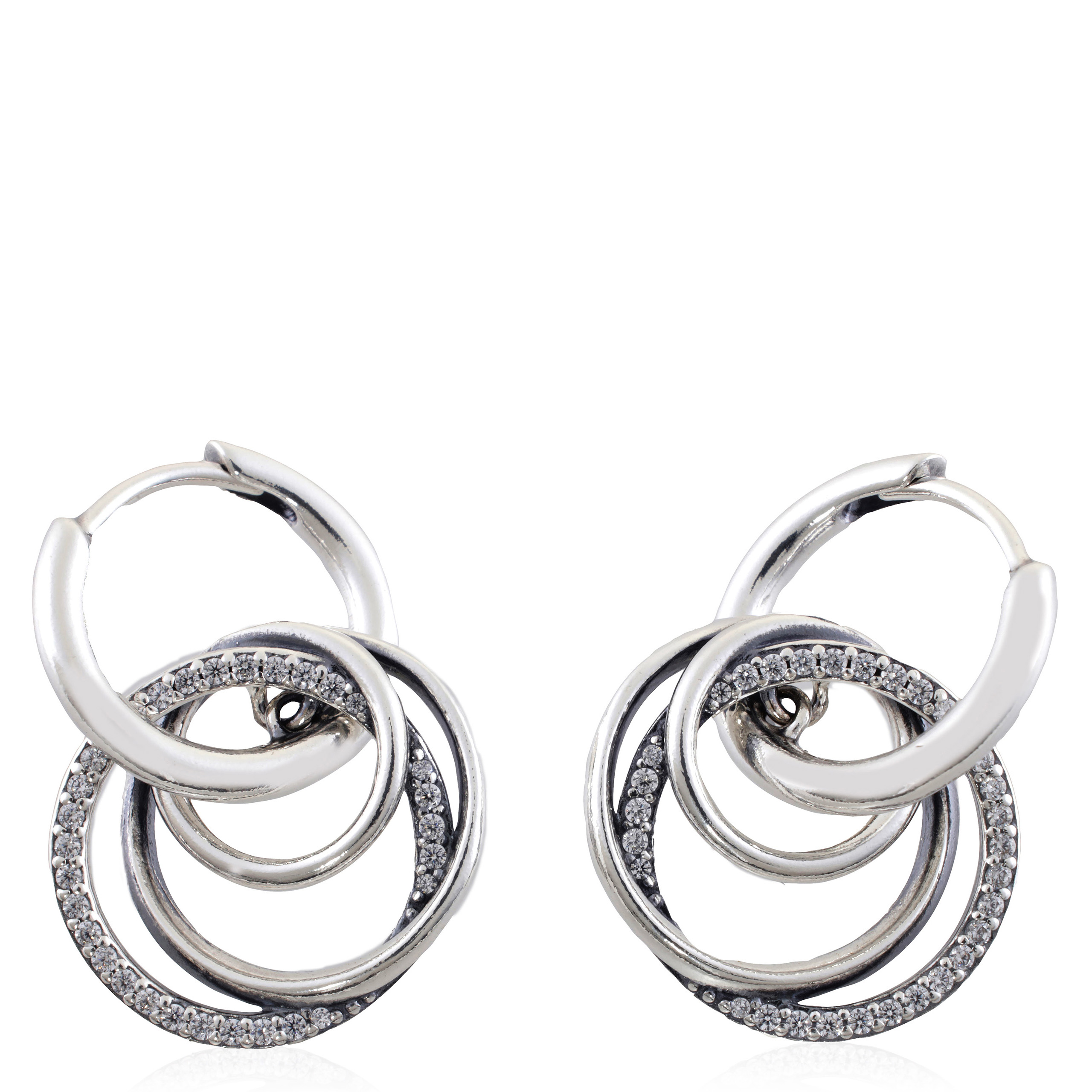 Pandora Encircled Sterling Silver Hoop Earrings 291156C01 5700302979640 ...