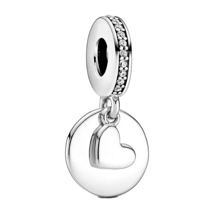 Pandora Engravable Heart Disc Dangle Charm 799212C01 5700302900422 ...