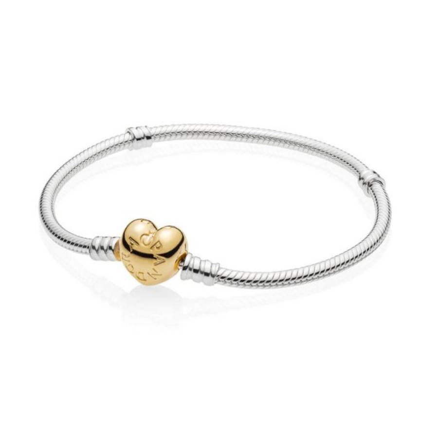 Pandora Heart Clasp Snake Chain Bracelet, Size 16 568707C00-16